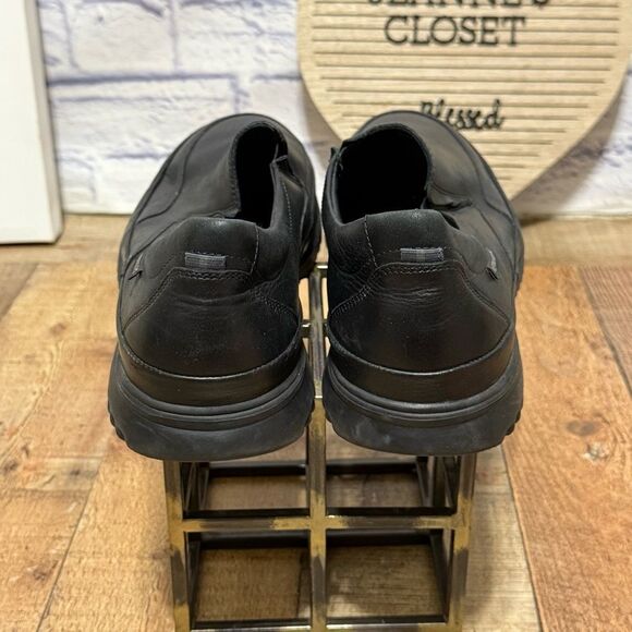 Mephisto Mens Twain Leather Slip-on Shoes - black